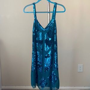 Aidan Mattox Turquoise Sequin Dress